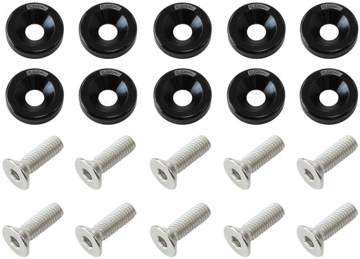 BILLET DRESS UP FENDER BOLT   10 PACK 1/4 UNC UHL 25MM BLACK