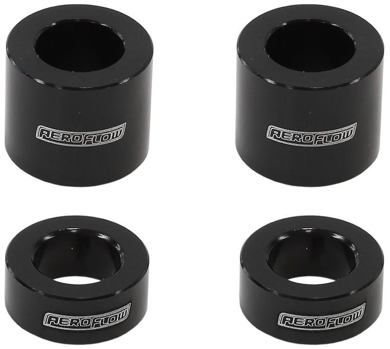 BILLET BOLT SPACERS M6 BLACK  1/4 PACK OF 4
