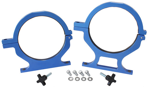 NOS BOTTLE BILLET BRACKETS    *PAIR* BLUE NITROUS