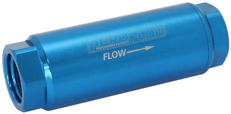 AEROFLOW PRO FILTER 10 MICRON BLUE FEMALE -8 ORB 1.25" x3.5"