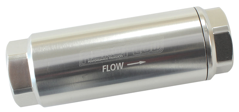 AEROFLOW PRO FILTER 60 MICRON SILVER FEMALE -8 ORB 1.25x3.5"