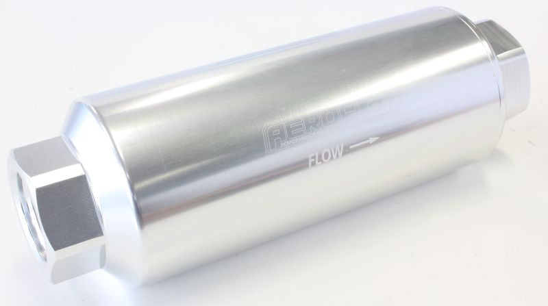 AEROFLOW PRO FILTER 60 MICRON SILVER FEMALE -12 ORB 2.4" x7"