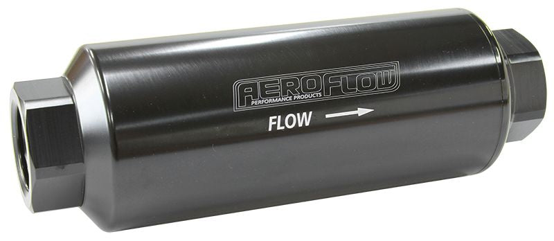 AEROFLOW PRO FILTER 40 MICRON BLACK FEMALE -12ORB 2" x 5.5"