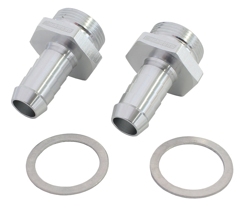 HOLLEY INLET FITTING 1/2" BARBSILVER 7/8" X 20 TO 3/8" BARB