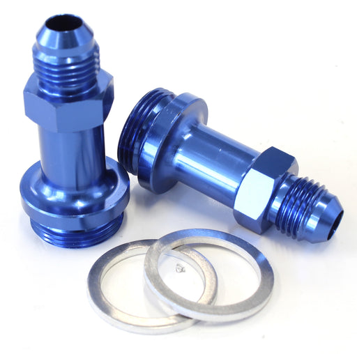 HOLLEY INLET FITTING -6AN     BLUE 7/8" X 20 TO -6AN LONG