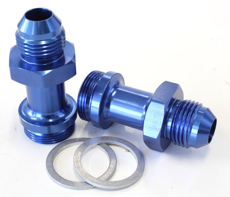 HOLLEY INLET FITTING -8AN     BLUE 7/8" X 20 TO -8AN LONG