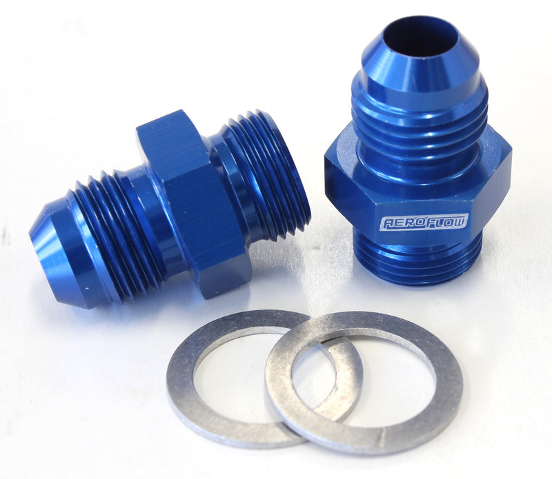 BG / DEMON INLET FITTING -6AN BLUE 9/16" X 24 TO -6AN SHORT