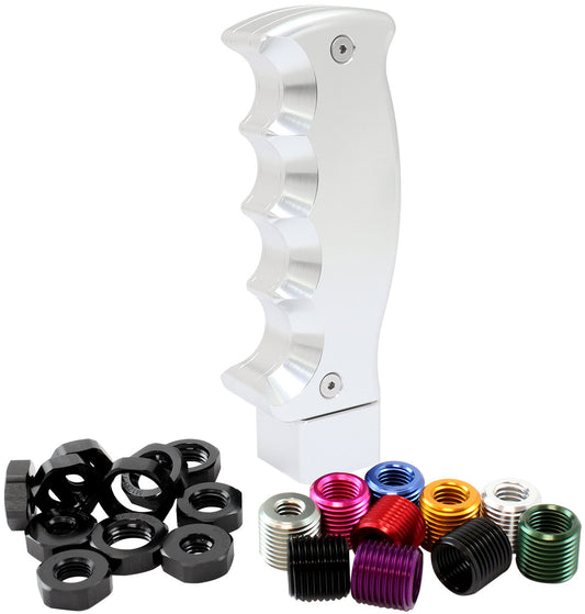 PISTOL SILVER GEAR KNOB MANUALSHIFT SHIFTER BALL UNI M16