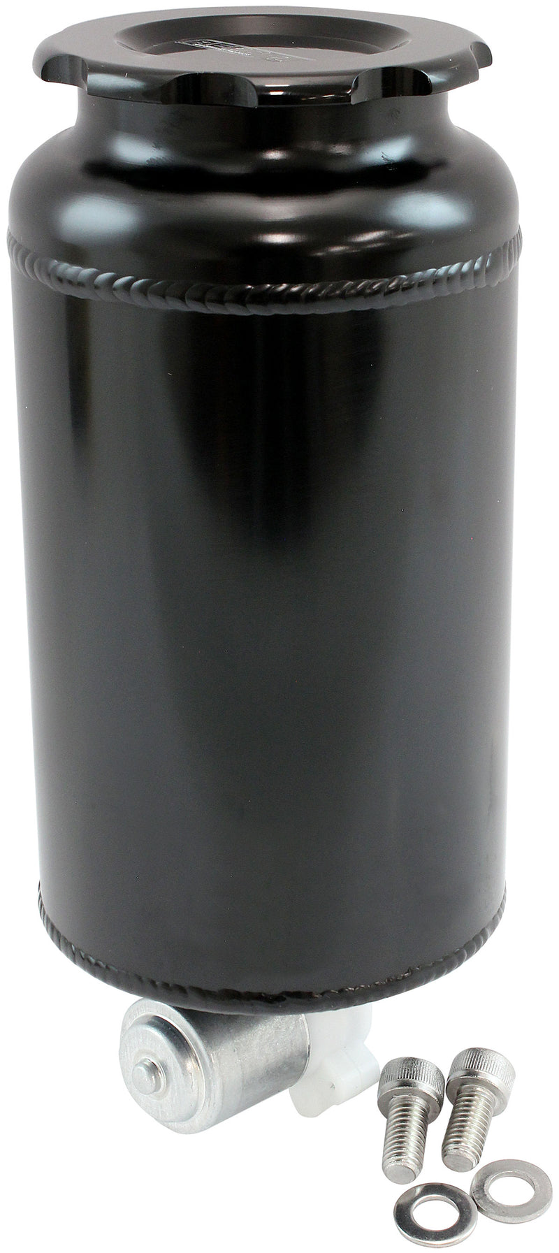 ROUND UNIVERSAL WASHER TANK   BLACK 163mm H x 88mm dia