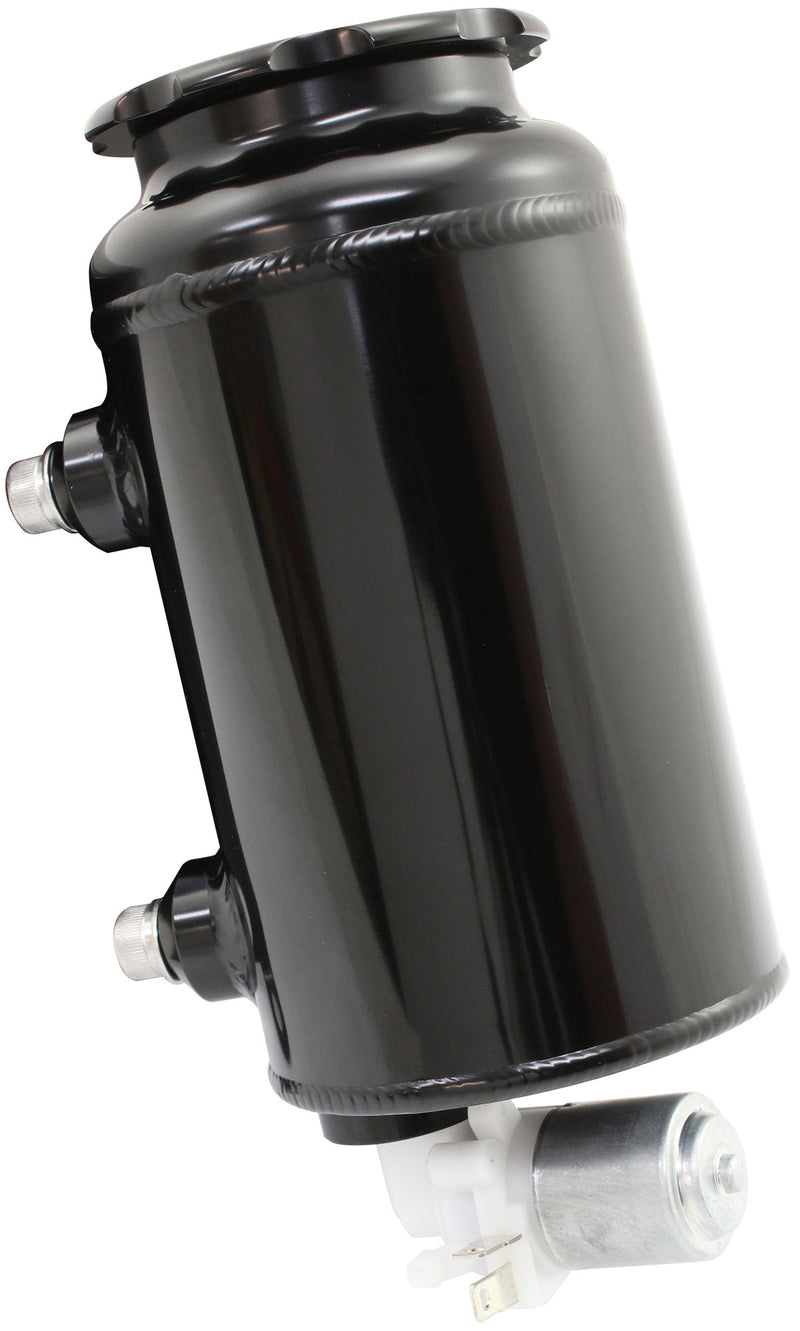 ROUND UNIVERSAL WASHER TANK   BLACK 163mm H x 88mm dia