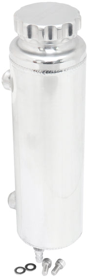 UNIVERSAL RADIATOR OVERFLOW   TANK 12" x 3.5" -4ORB POLISHED