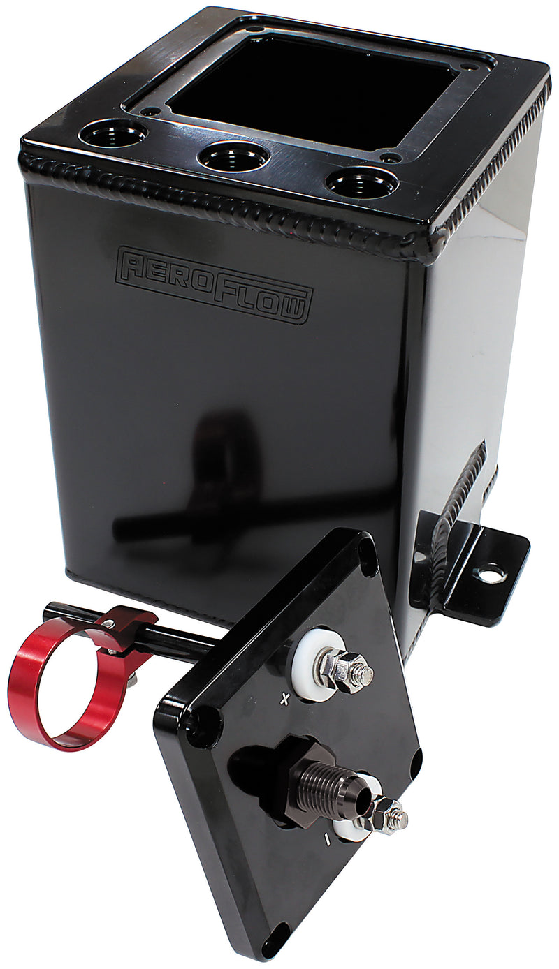 SINGLE PUMP SURGE TANK        SUITS 40mm FUEL PUMPS BLACK