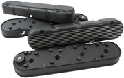 GM LS 2 PIECE VALVE COVERS    CAST TALL RETRO FINNED BLACK