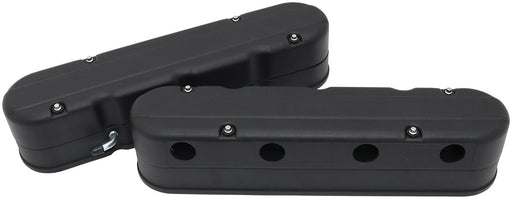 GM LS 2 PIECE VALVE COVERS    CAST TALL RETRO SMOOTH BLACK