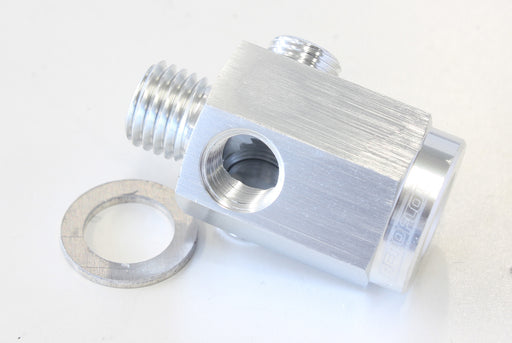 M12 X 1.5 EXTENSION WITH 1/8" NPT PORT SILVER