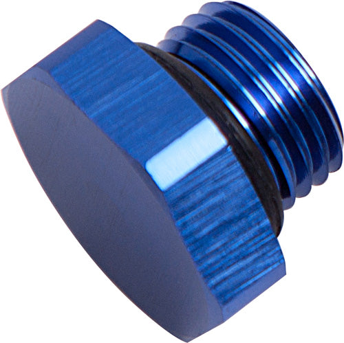 ORB HEX PORT PLUG -8AN        BLUE FINISH