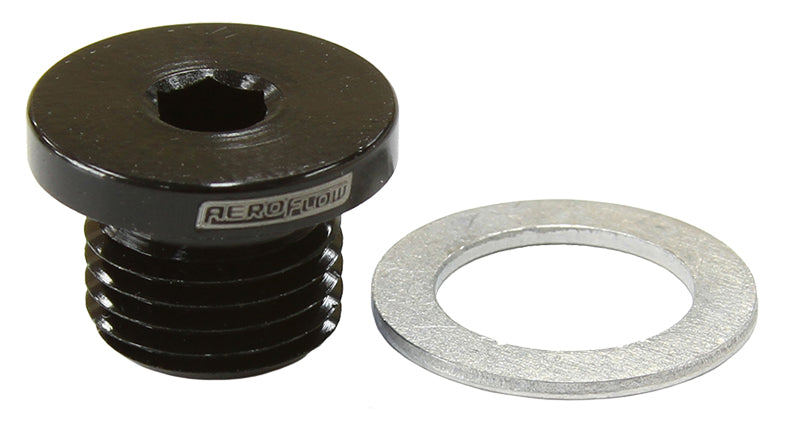 METRIC PORT PLUG M12 X 1.25   BLACK LOW PROFILE HEX PLUG