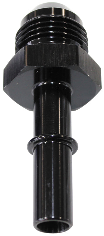 EFI FUEL FITTING -6 PUSH IN TO 3/8 MALE HARD TUBE Black