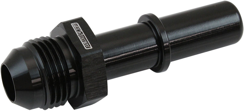 EFI FUEL FITTING -8 PUSH IN TO 1/2 MALE HARD TUBE BLACK