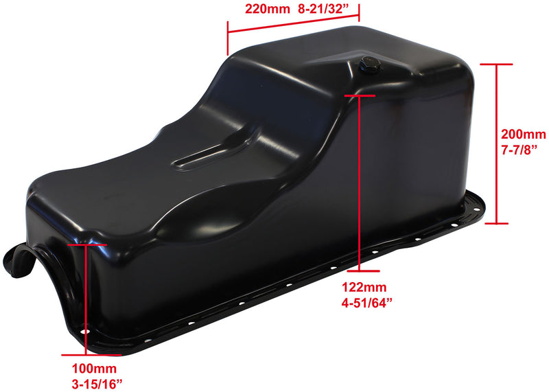 STOCK OIL PAN FORD 289-302W   FRONT SUMP BLACK