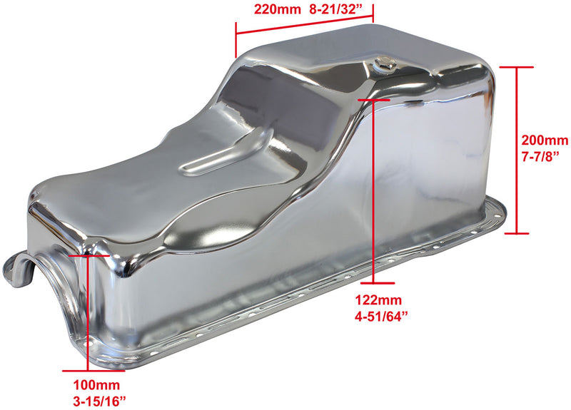 STOCK OIL PAN FORD 289-302W   FRONT SUMP CHROME
