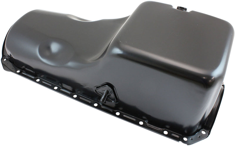 STEEL STOCK OIL PAN BBC BLACK RH/SIDE DIPSTICK REAR SUMP