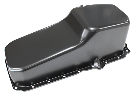 STOCK OIL PAN SBC LATE '86 ON RH/SIDE DIPSTICK BLACK