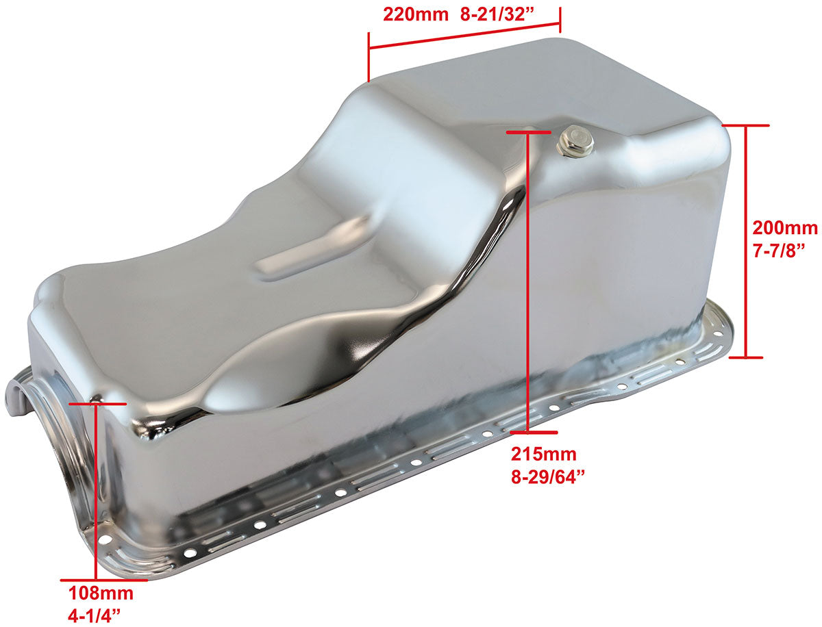 STOCK FORD 351W V8 OIL PAN    CHROME OIL PAN SBF 351W