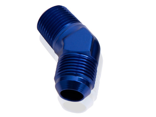 MALE 45 DEG 1/4" NPT TO -8AN  BLUE MALE NPT TO AN 45 DEG