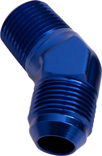 MALE 45 DEG 1/2" NPT TO -10AN BLUE MALE NPT TO AN 45 DEG
