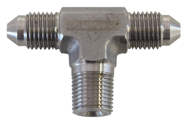 TEE -3AN WITH 1/8" NPT ON SIDESTAINLESS STEEL