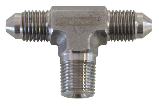 TEE -3AN WITH 1/8" NPT ON SIDESTAINLESS STEEL