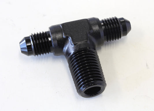 TEE -4AN WITH 1/4" NPT ON SIDEBLACK AN TEE WITH NPT ON SIDE