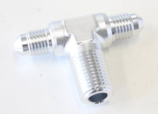 TEE -4AN WITH 1/4" NPT ON SIDESILVER AN TEE WITH NPT ON SIDE