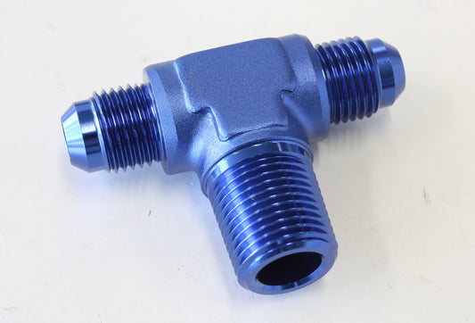 TEE -6AN WITH 3/8" NPT ON SIDEBLUE AN TEE WITH NPT ON SIDE