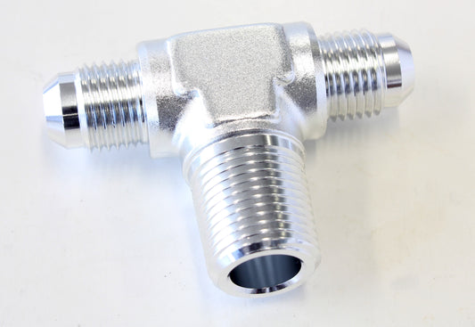 TEE -6AN WITH 3/8" NPT ON SIDESILVER AN TEE WITH NPT ON SIDE