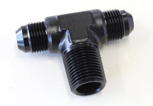 TEE -8AN WITH 1/2" NPT ON SIDEBLACK AN TEE WITH NPT ON SIDE