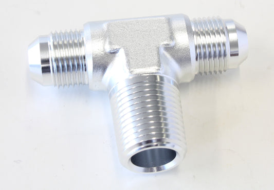 TEE -8AN WITH 1/2" NPT ON SIDESILVER AN TEE WITH NPT ON SIDE