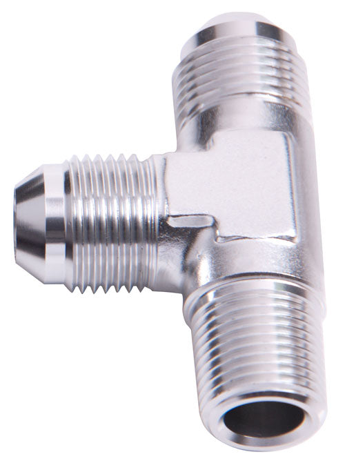 TEE -3AN WITH 1/8" NPT ON RUN SILVER AN TEE WITH NPT ON RUN