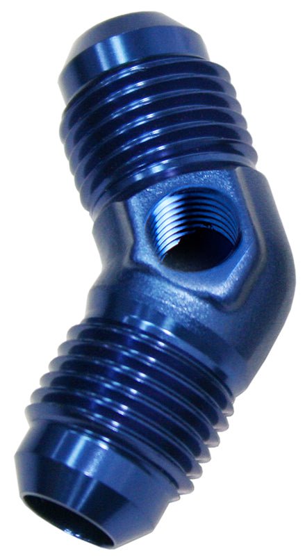 Male -6 45 Deg Union With 1/8"port Blue