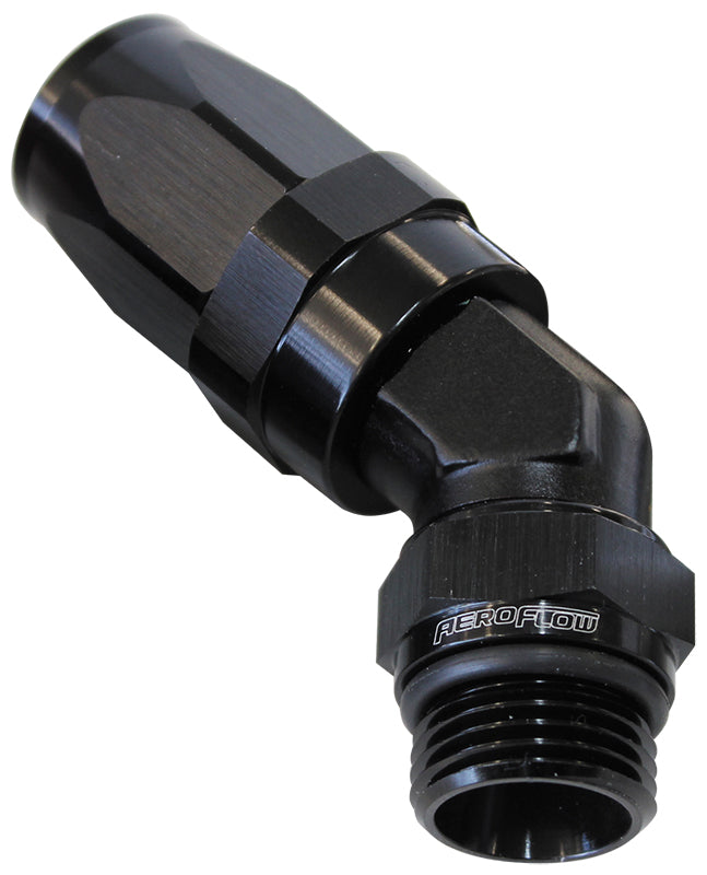 45 Deg -12 Hose to Male -10 Thread Black