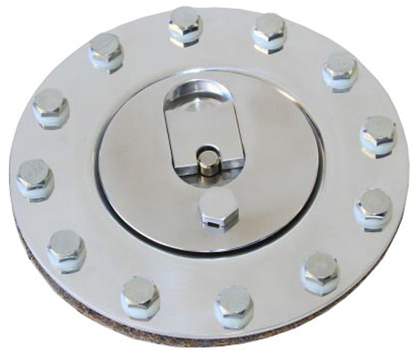 BILLET ALUMINIUM FUEL CAP     POLISHED-GASKET-BOLTS
