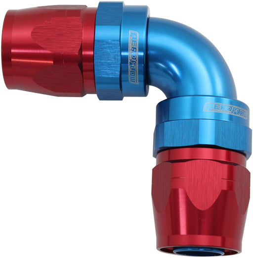 90 DEG -16AN TO -16AN CUTTER  FULL FLOW HOSE ENDS BLUE