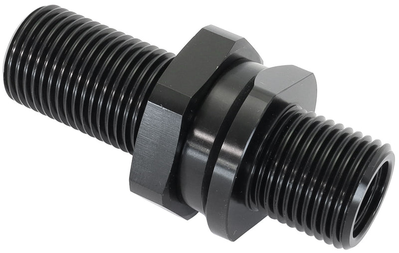 BILLET BULKHEAD INSERTS #6 AC FITTING BOTH SIDES BLACK