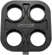BILLET BULKHEAD PLATE 4 PORT  SQUARE MODULAR UNIVERSAL BLACKAN AC Aeroflow - AF 88-2021BLK