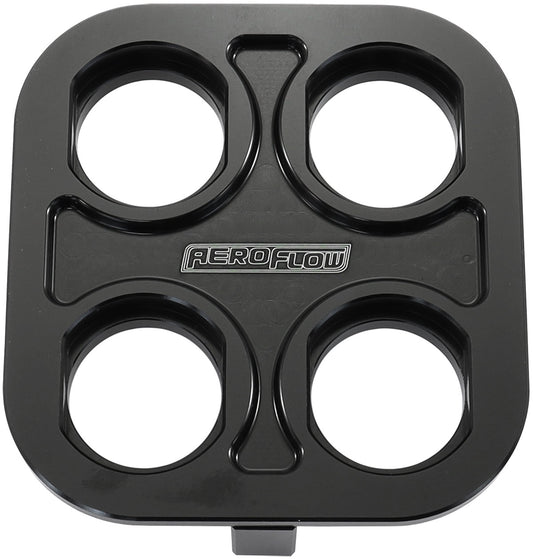 BILLET BULKHEAD PLATE 4 PORT  SQUARE MODULAR UNIVERSAL BLACKAN AC Aeroflow - AF 88-2021BLK Default Title