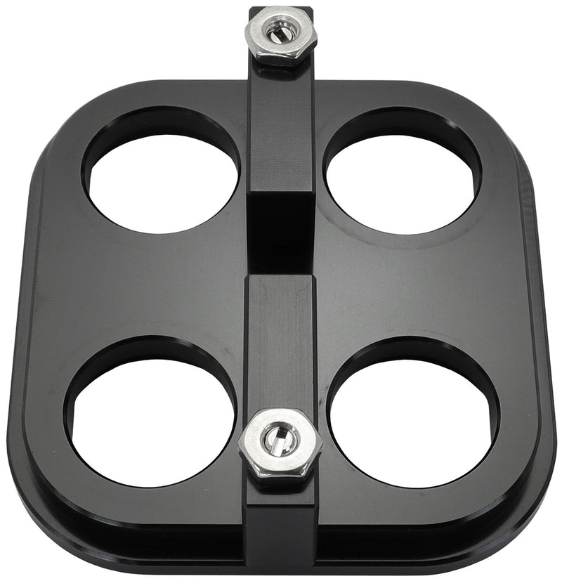 BILLET BULKHEAD PLATE 4 PORT  SQUARE MODULAR UNIVERSAL BLACKAN AC Aeroflow - AF 88-2021BLK