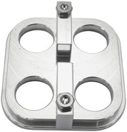BILLET BULKHEAD PLATE 4 PORT  SQUARE MODULAR UNIVERSAL POL  AN AC Aeroflow - AF 88-2021