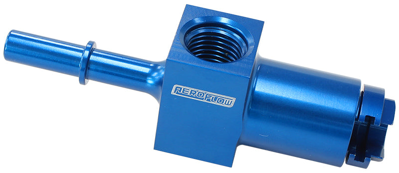 3/8" FEMALE TO MALE WITH 1/8" PORT BLUE QUICK CONNECT EFI