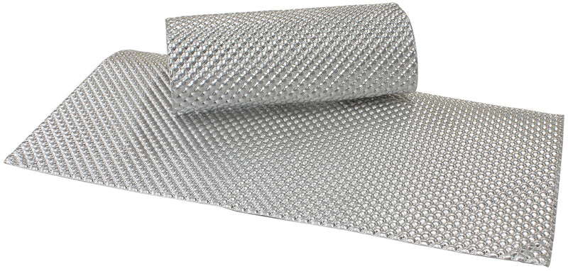 12" X 12" ALUMINIUM EMBOSSED  HEAT SHIELD CUT OR FOLD SILVER